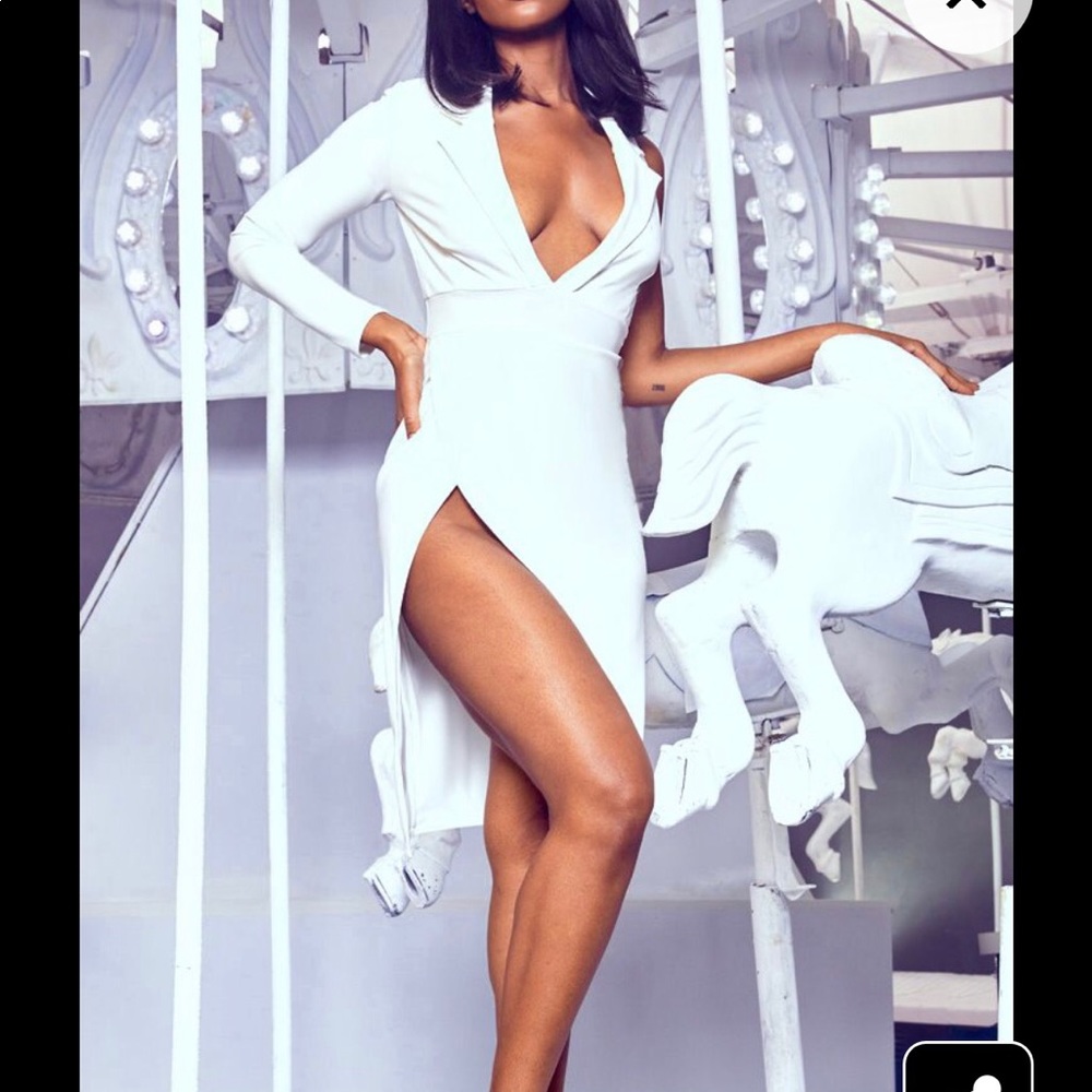 Plus Sized Sexy Extreme Split Midi Blazer Dress